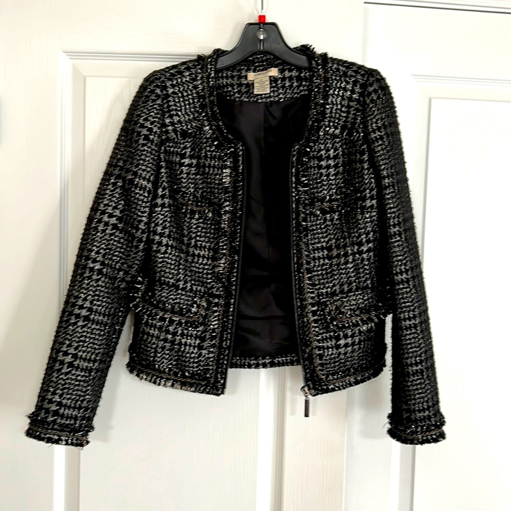 Vertigo metallic blazer XS, polyester / wool blend